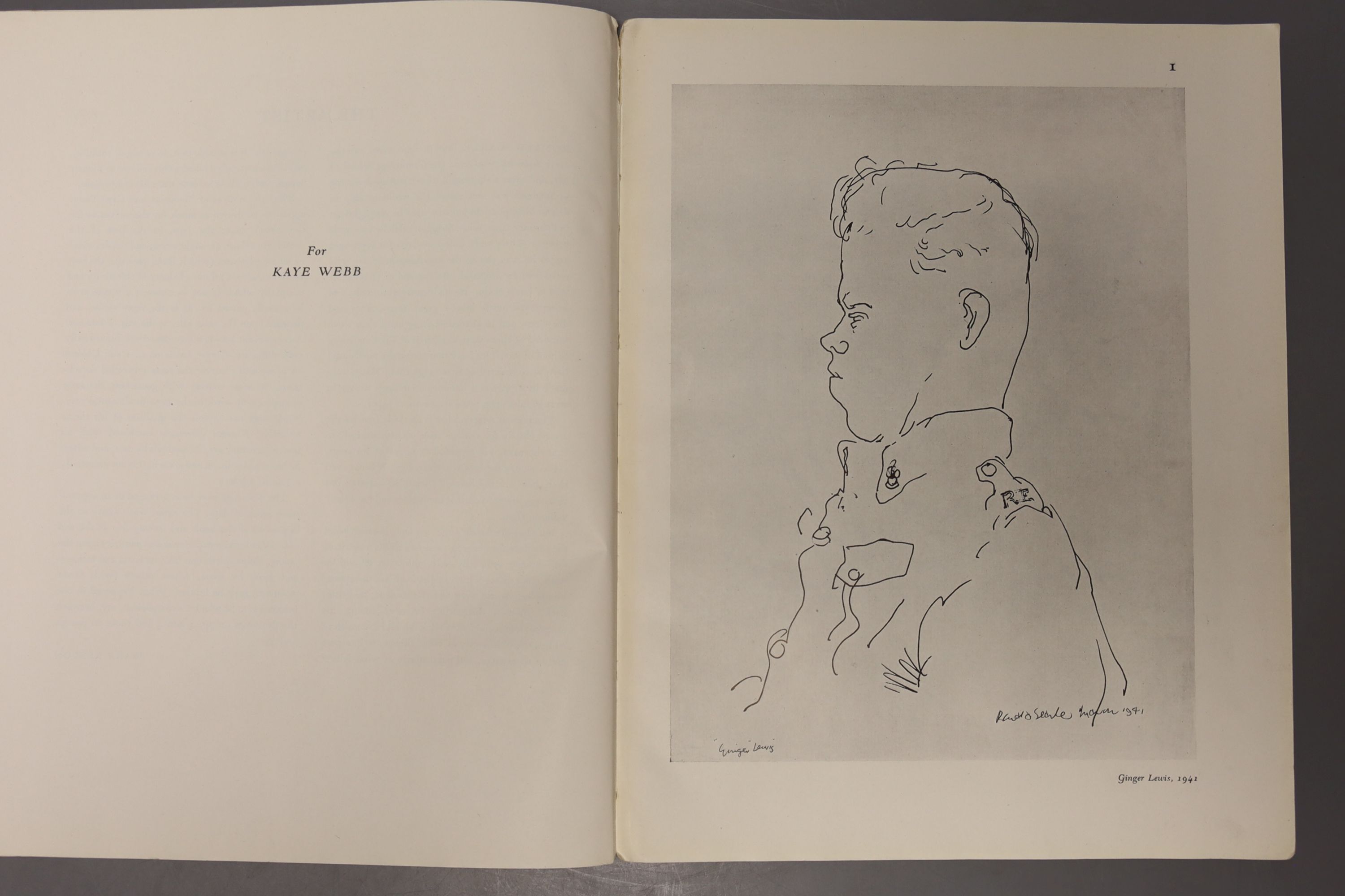 Rae, Simon & Searle, Roland, 'The Face of War', A signed limited edition numbered 103/294, Previous Parrot Press, Oxford 1999, together Searley, Ronald, 'Forty Drawings' Cambridge, University Press, 1946 and Cowper, Will